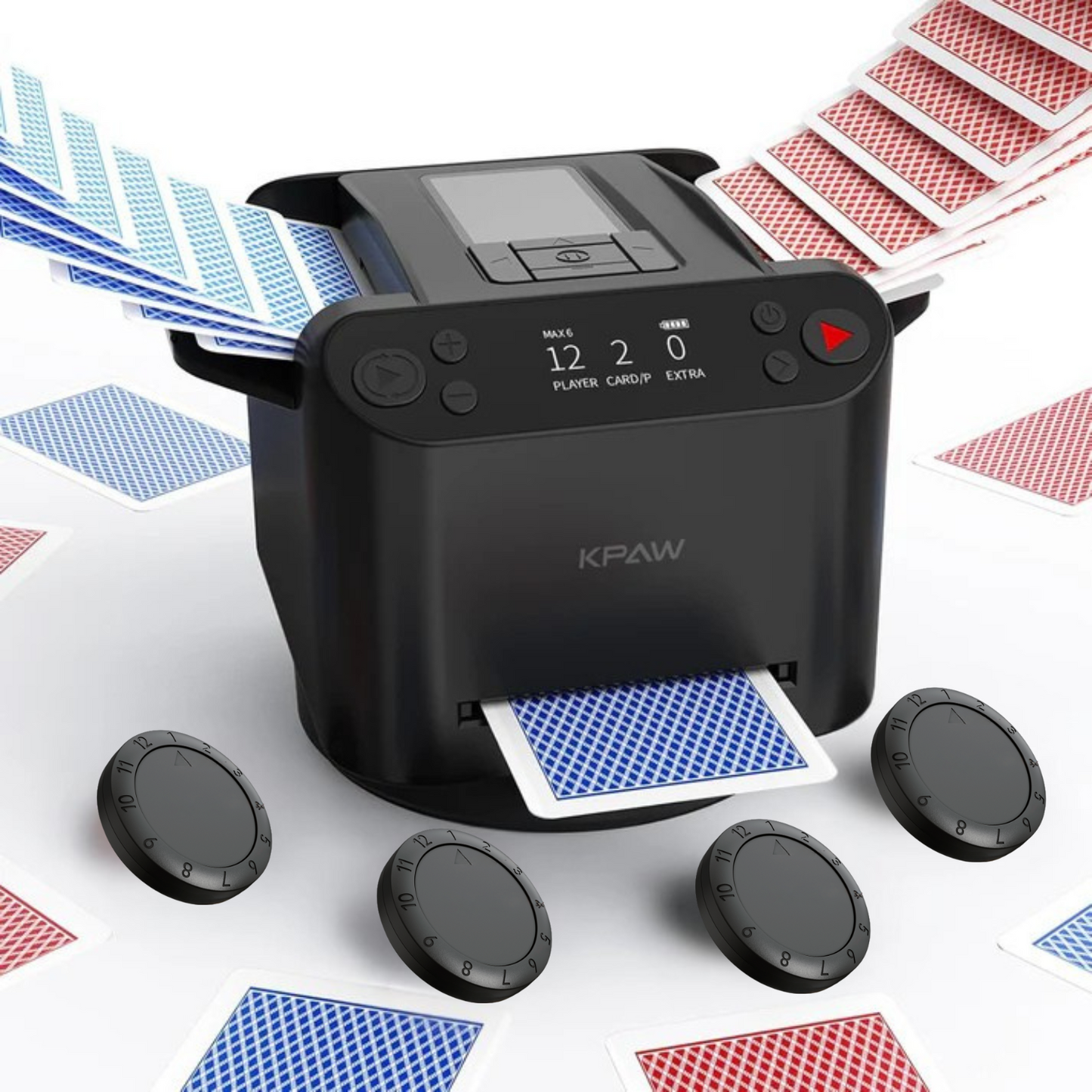 UniqStitch™ 2-in-1 Automatic Card Shuffler & Dealer With 4 Card Drawing Remotes