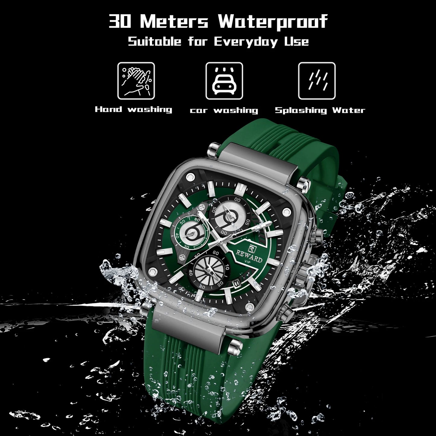 Stravon Square Chrono Sport Watch