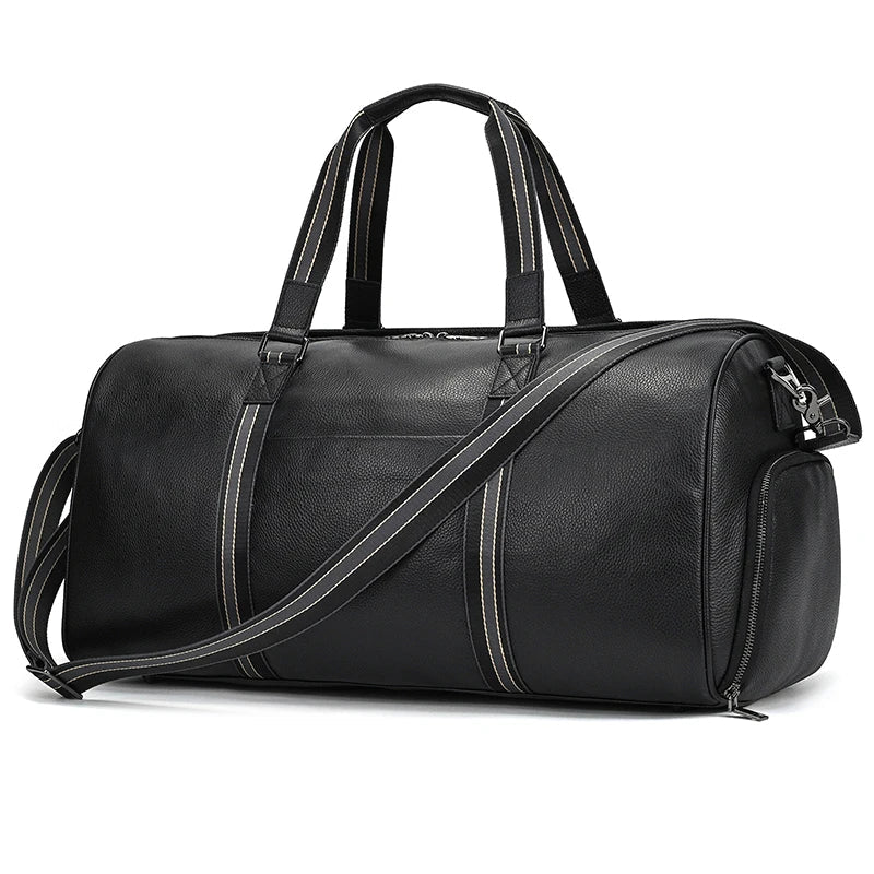 Black Genuine Leather Weekend Bag