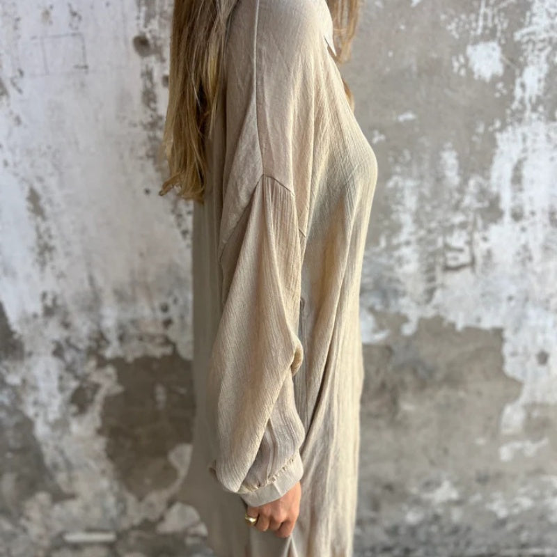 SOLENA Two-Piece Linen Shirt Set