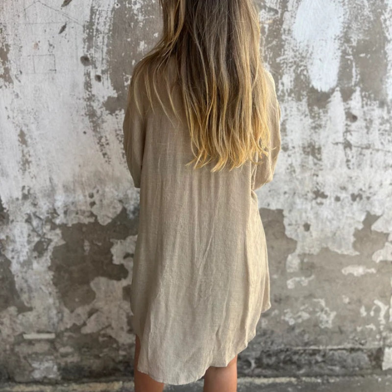 SOLENA Two-Piece Linen Shirt Set