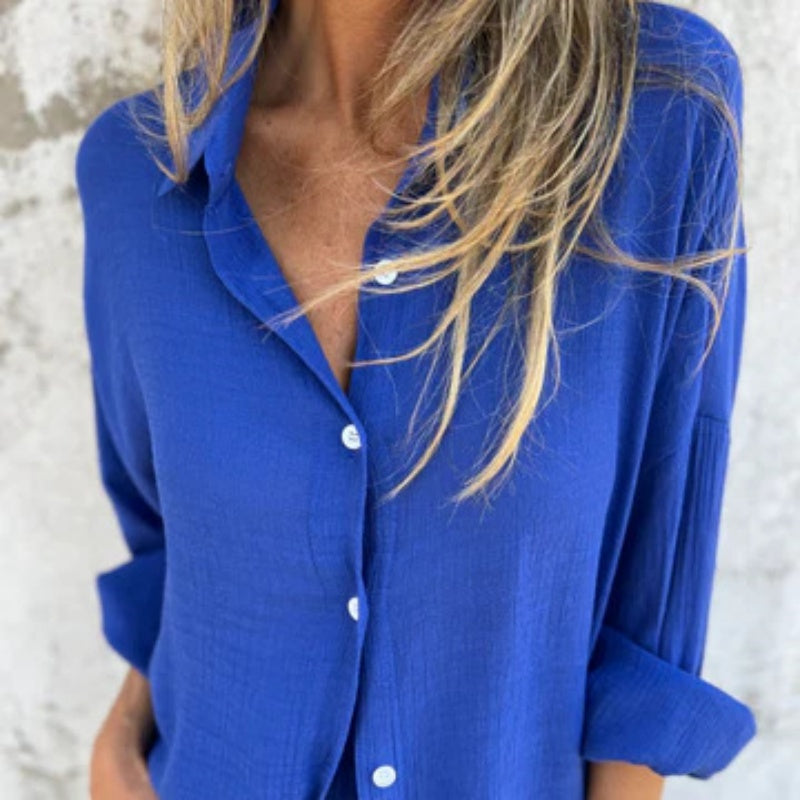 SOLENA Two-Piece Linen Shirt Set