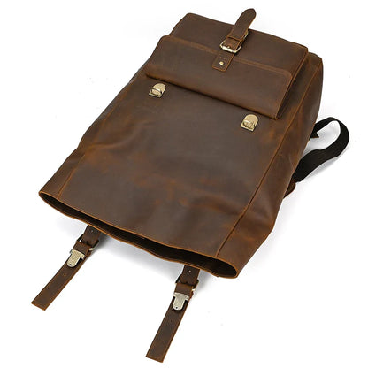 Luxury Handmade Full-Grain Leather Laptop Backpack