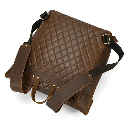 Luxury Handmade Full-Grain Leather Laptop Backpack