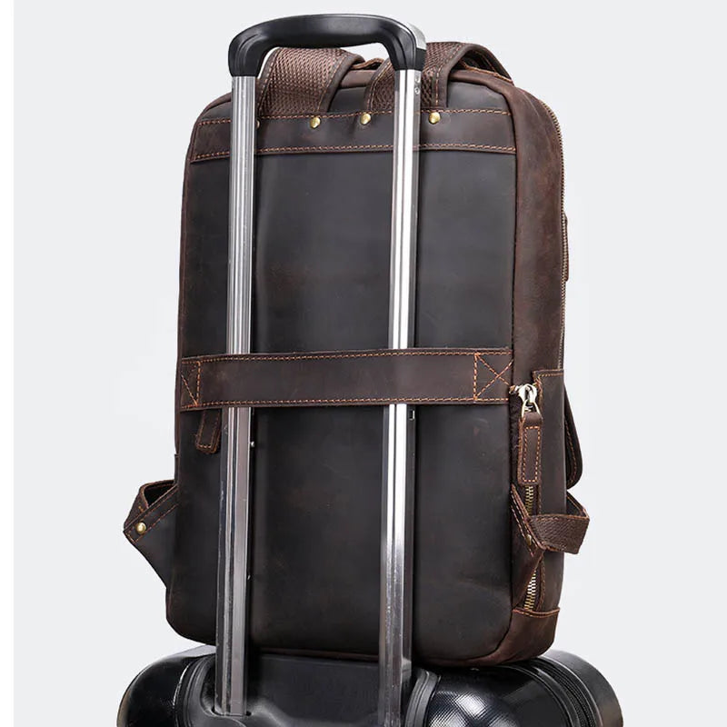 Single ritssluiting 15,6 inch laptop Retro-rugzak