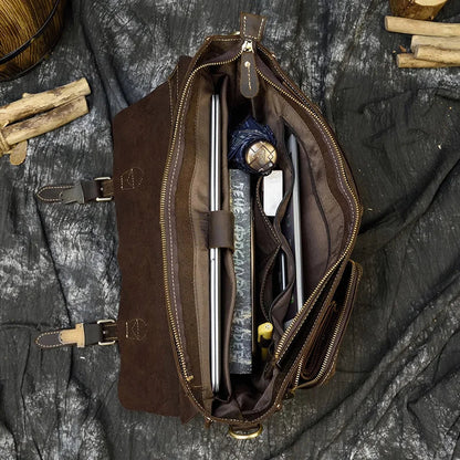 Men’s Leather Portfolio Messenger Bag