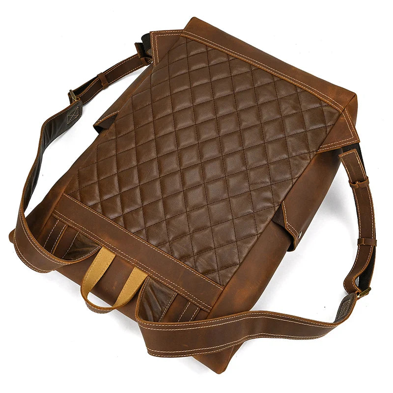 Premium Full-Grain Leather Laptop Backpack