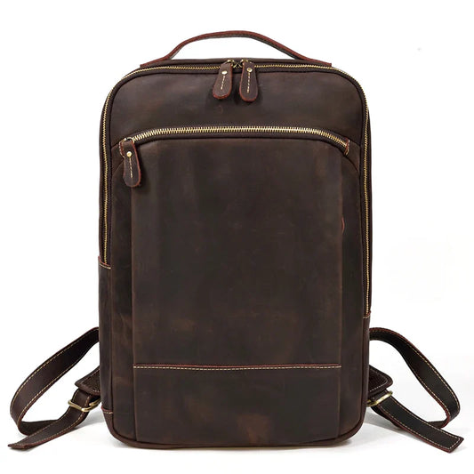 Single Zipper 15.6 inch laptop Retro Rucksack