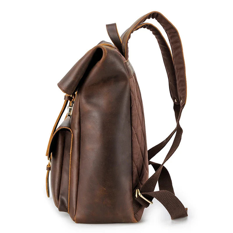 Luxury Handmade Full-Grain Leather Laptop Backpack