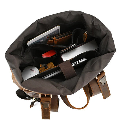 Luxury Handmade Full-Grain Leather Laptop Backpack