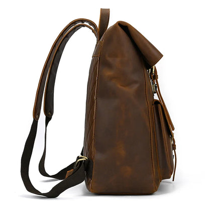 Luxury Handmade Full-Grain Leather Laptop Backpack