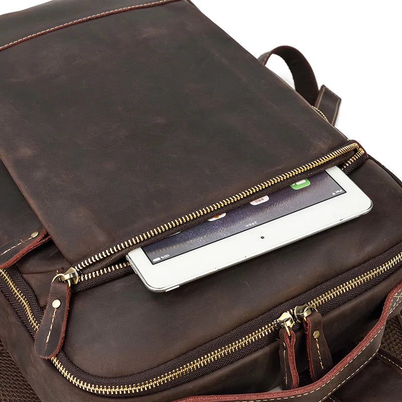 Single ritssluiting 15,6 inch laptop Retro-rugzak