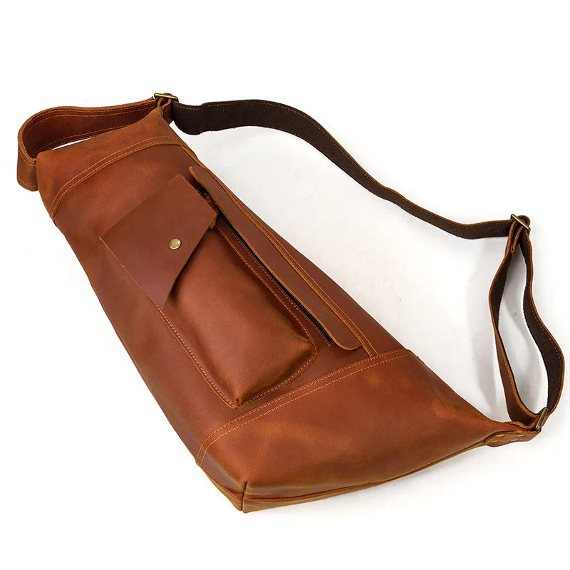 Premium Handmade Leather Sling Bag Fanny Pack