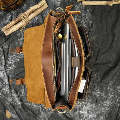 Men’s Leather Portfolio Messenger Bag