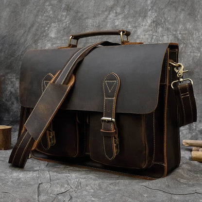 Men’s Leather Portfolio Messenger Bag