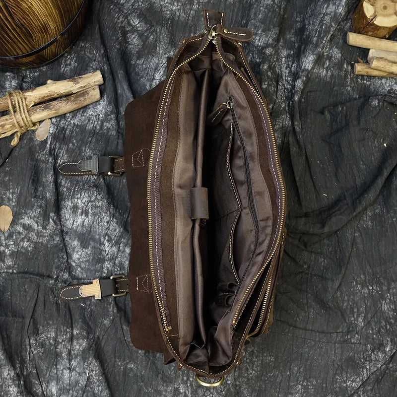 Men’s Leather Portfolio Messenger Bag
