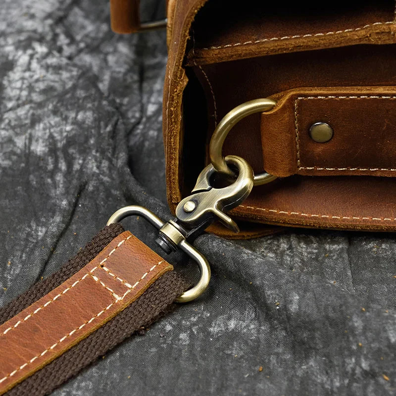 Men’s Leather Portfolio Messenger Bag
