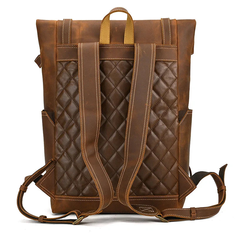 Premium Full-Grain Leather Laptop Backpack