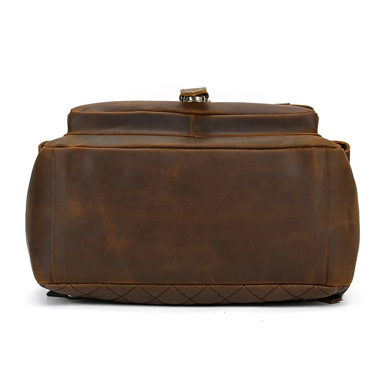 Luxury Handmade Full-Grain Leather Laptop Backpack