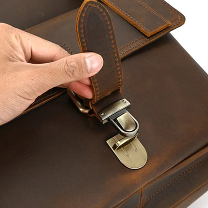 Luxury Handmade Full-Grain Leather Laptop Backpack