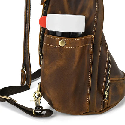 Leather Convertible Backpack Crossbody Bag Fanny Pack