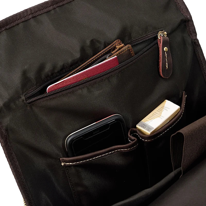 Single ritssluiting 15,6 inch laptop Retro-rugzak