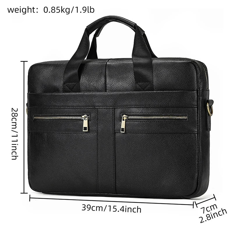 Men's Genuine Leather Business Briefcase