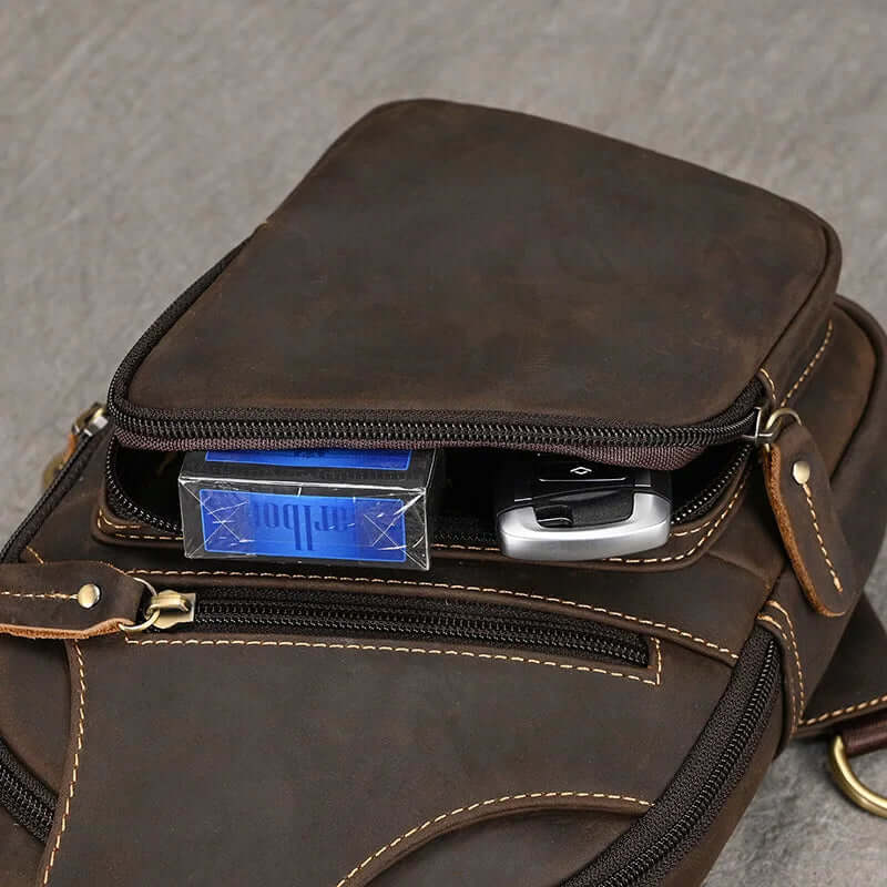 VAREZZA™ Vintage leren schoudertas