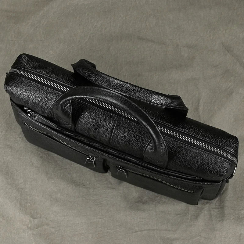 Sacoche pour ordinateur portable homme en cuir véritable
