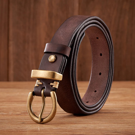 Ceinture VALÉRIA™ vintage en cuir de vachette pour femme