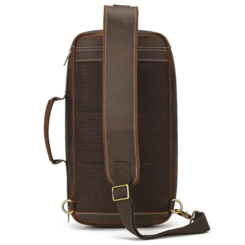 Handmade Top-Grain Leather 3-Way Bag Fanny Pack