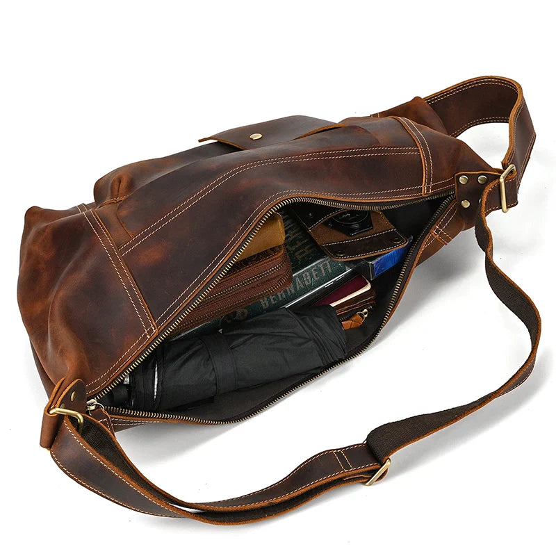 Premium Handmade Leather Sling Bag Fanny Pack