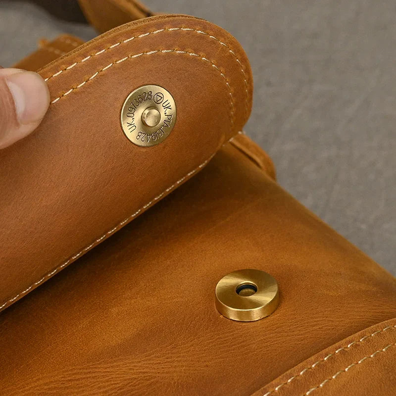 Top-grain leer 13" iPad-messenger – Handgemaakt, Reisgereed