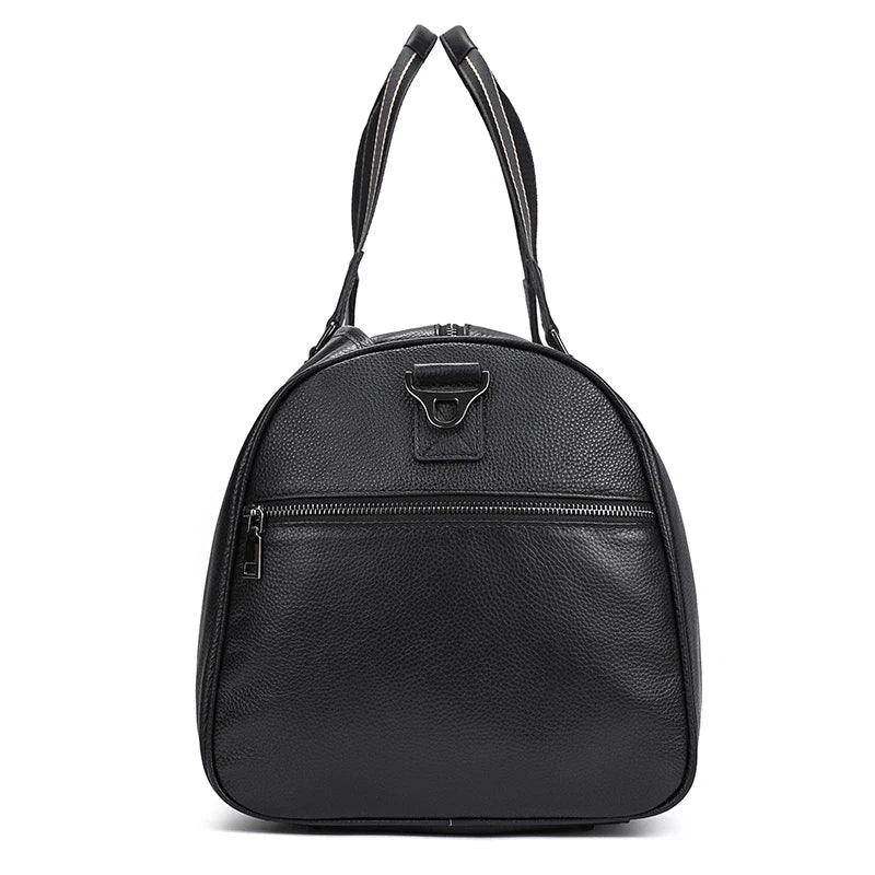 Black Genuine Leather Weekend Bag