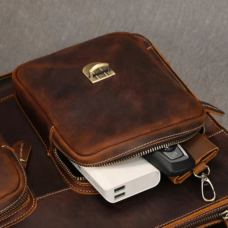 Men’s Leather Portfolio Messenger Bag
