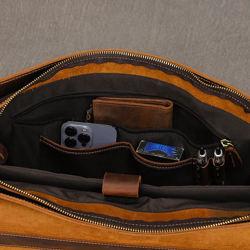 Men’s Leather Portfolio Messenger Bag