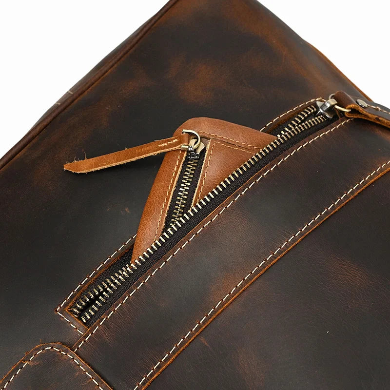 Natural Cowskin Leather Weekend Bag