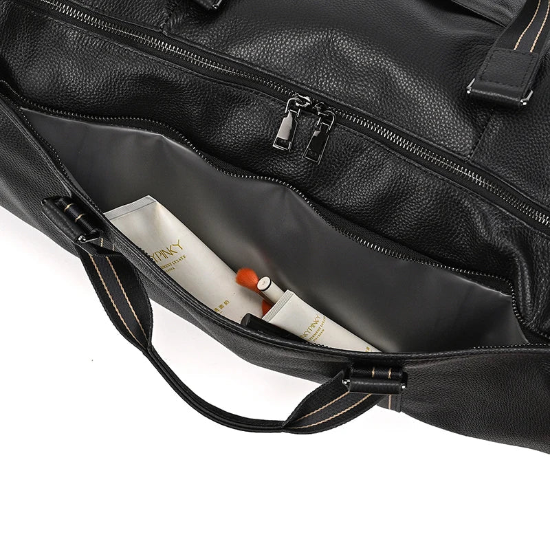 Black Genuine Leather Weekend Bag
