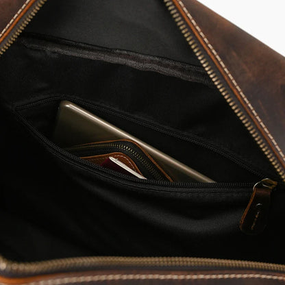 Natural Cowskin Leather Weekend Bag