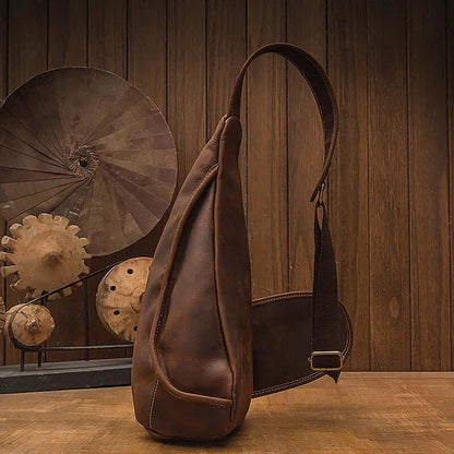 Sac banane bandoulière élégant en cuir marron