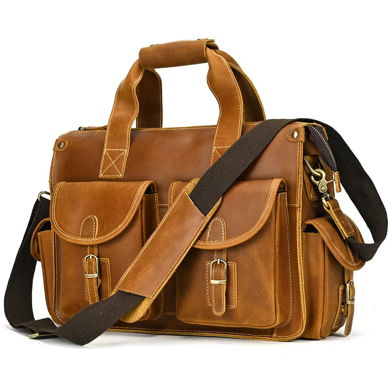 Full Grain Leather Mens Briefcase