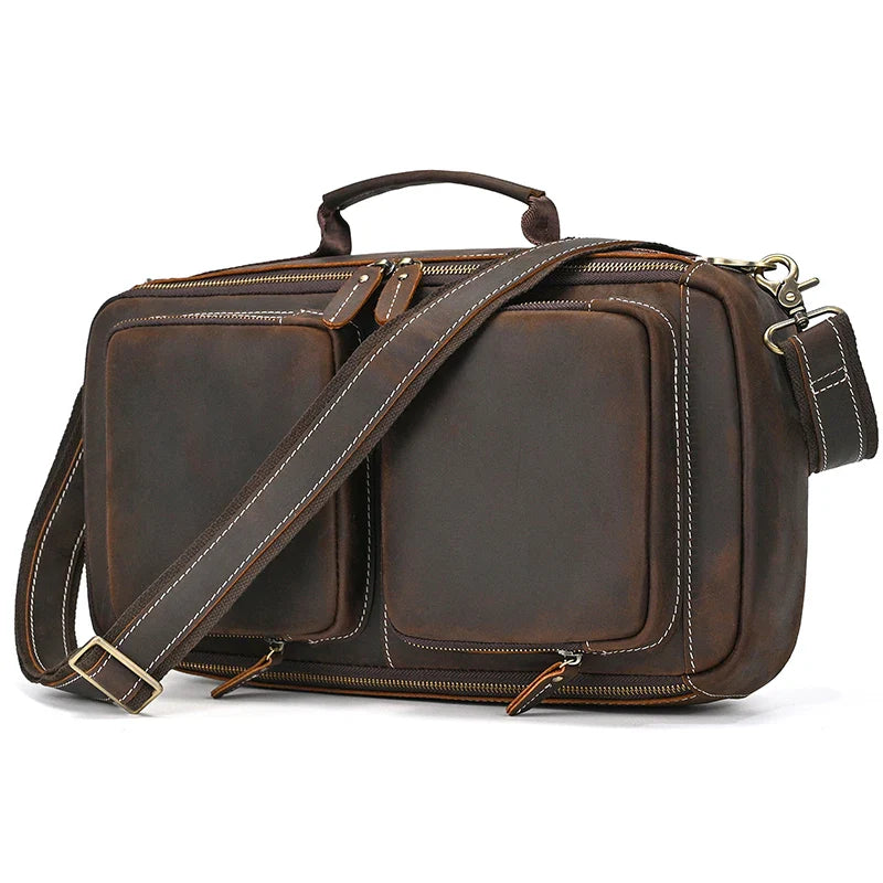 Handmade Top-Grain Leather 3-Way Bag Fanny Pack