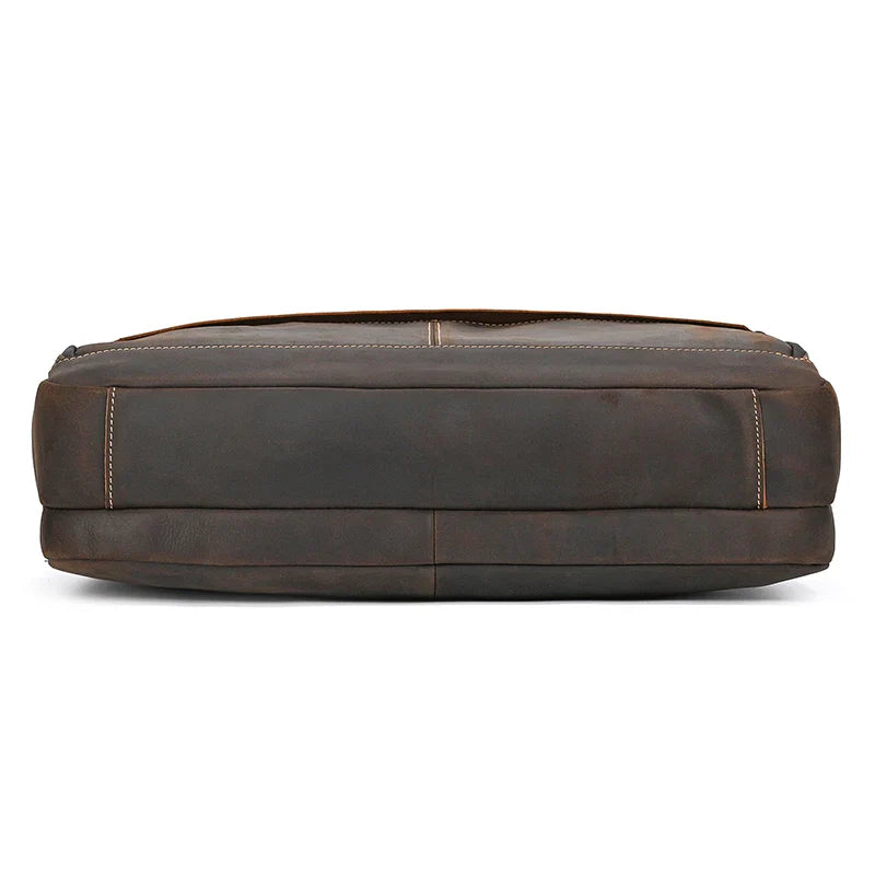 Handmade Full-Grain Leather Briefcase – Fits 17" Laptop
