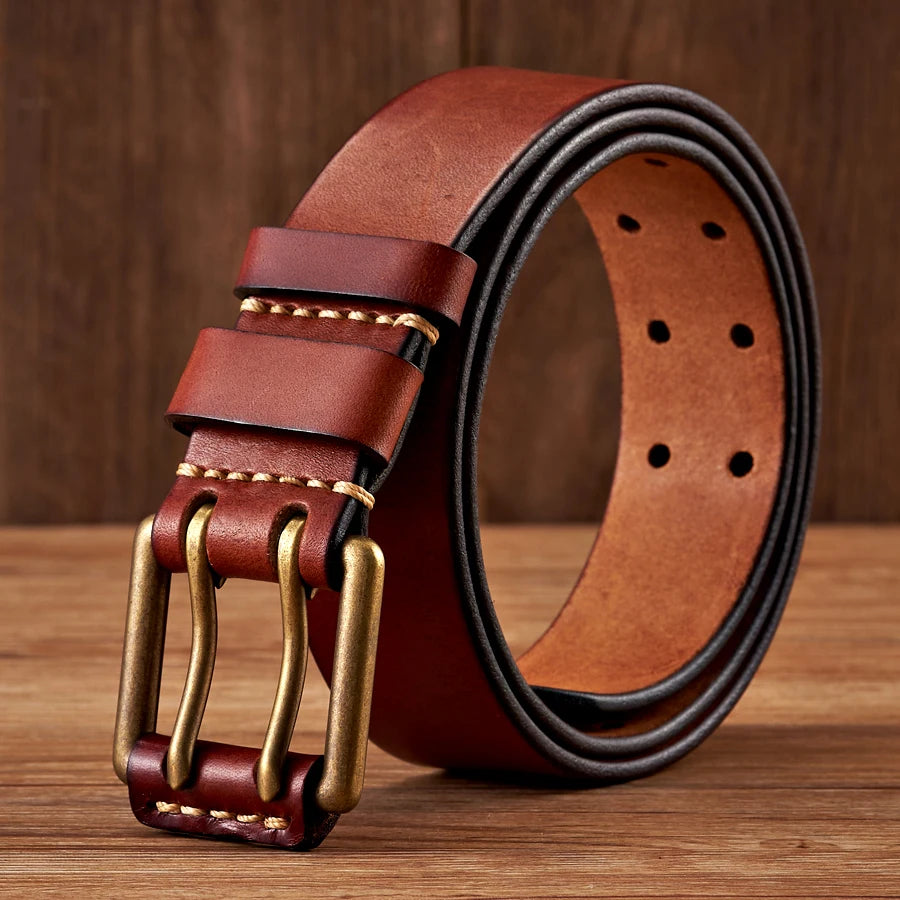 Ceinture VALDOR™ Vintage en cuir de vachette large
