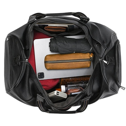 Black Genuine Leather Weekend Bag