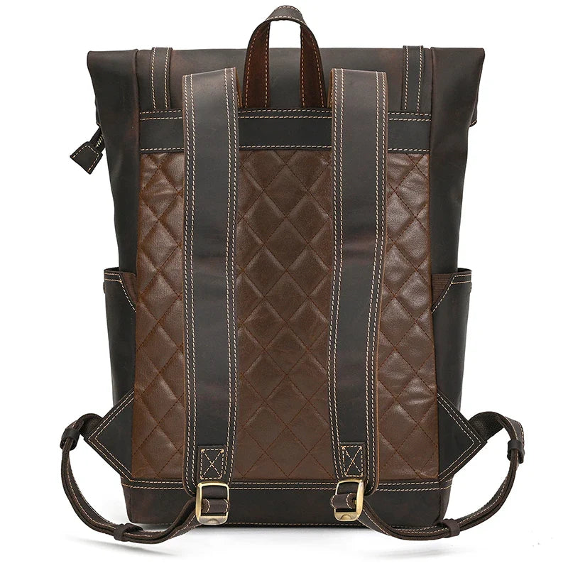 Premium Full-Grain Leather Laptop Backpack