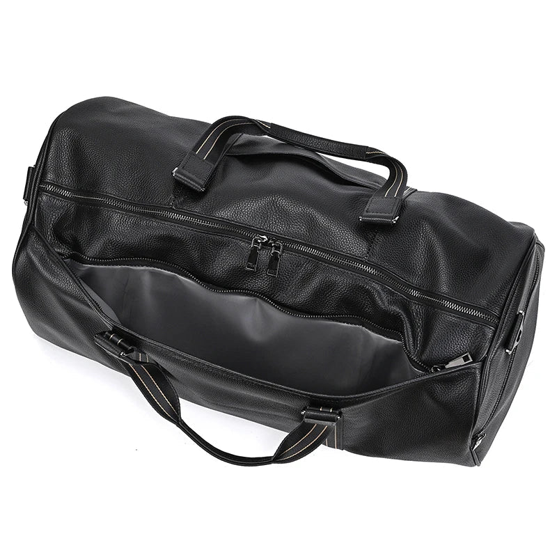 Black Genuine Leather Weekend Bag