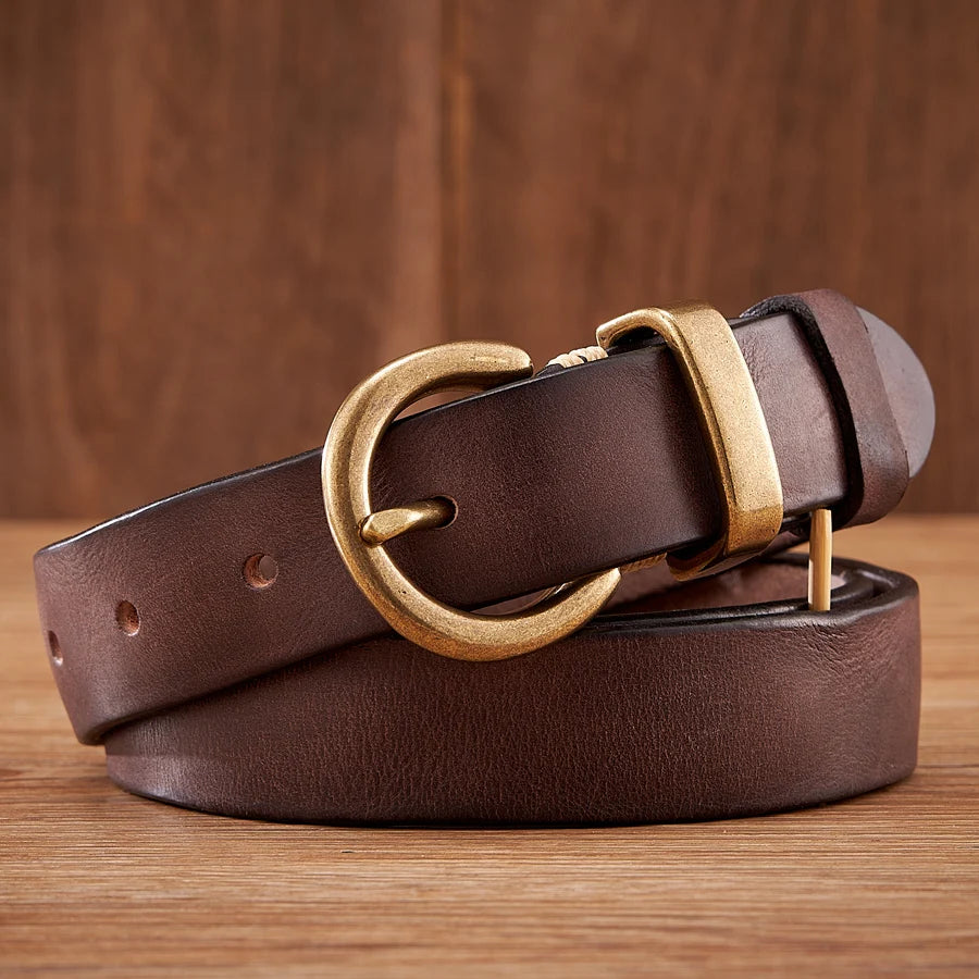Ceinture VALÉRIA™ vintage en cuir de vachette pour femme