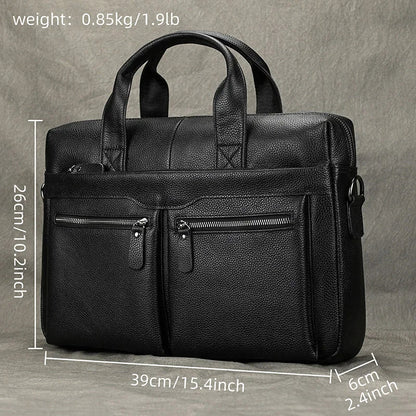 Sacoche pour ordinateur portable homme en cuir véritable
