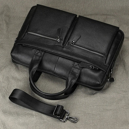Sacoche pour ordinateur portable homme en cuir véritable